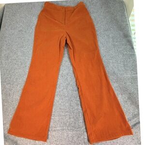 Sincerely Jules Orange Corduroy Flare Pants Women's Size Large Wide Leg